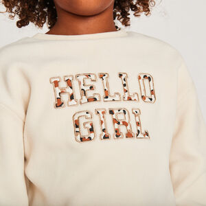 Sweat polaire oversize à patchs tachetés fille 