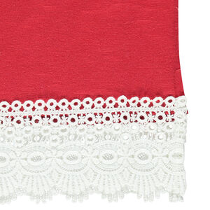 Tee-shirt court manches courtes avec patch et ruban dentelle 