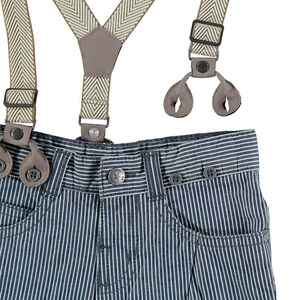 Bermuda en twill à rayures avec bretelles amovibles 