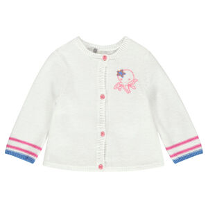 Gilet en coton avec poulpe brodé et rayures fantaisie 