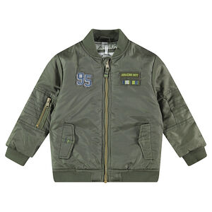 Blouson kaki avec badges et poches 