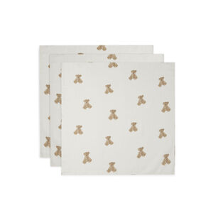 Lot de 3 langes en gaze de coton Teddy Bear 