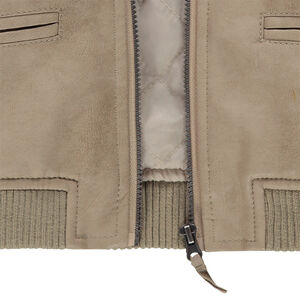 Veste effet cuir à capuche amovible avec yeux printés 