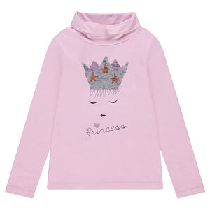 Sous-pull col roulé avec couronne en sequins magiques 