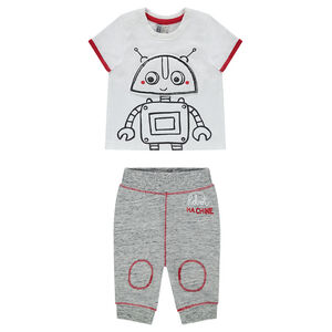 Ensemble tee-shirt manches courtes print robot et pantalon en molleton 