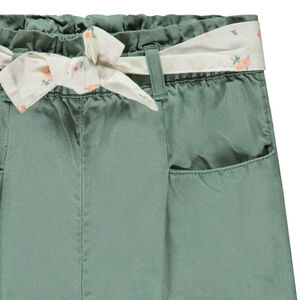 Pantalon en toile avec ceinture à nouer pour bébé fille 