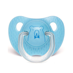 Sucette physiologique en silicone 0-6 mois - Ours bleu 