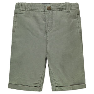 Bermuda en coton fantaisie kaki 