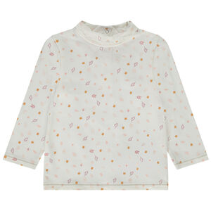 Sous-pull col coulé en jersey imprimé fantaisie pour bébé fille 