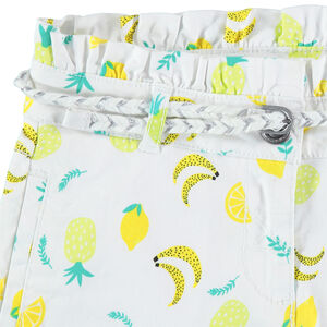 Short en twill imprimé all-over à ceinture en cordelette 