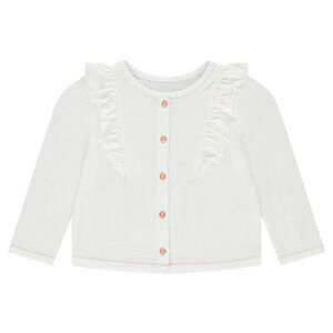 Gilet molleton uni à volants 