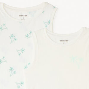 Lot de 2 maillots de corps motifs palmier garçon 