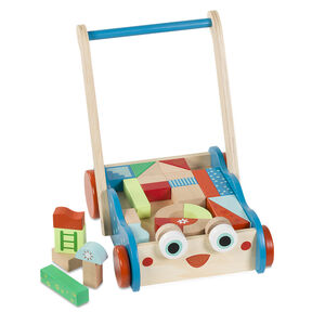 Poussepousse bois Turquoise - Rouge 