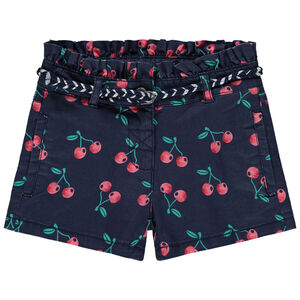 Short en twill imprimé all-over à ceinture en cordelette 