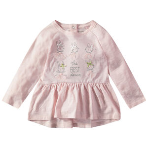 Tunique volantée manches longues avec lapins en tutu printés 