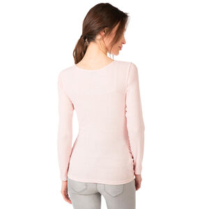 Tee-shirt manches longues de grossesse chiné côtelé 