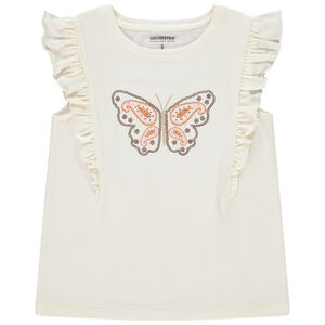 T-shirt manches courtes avec papillon en sequins fille 