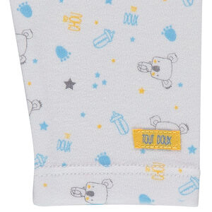 Ensemble avec polo manches longues imprimé koalas all-over et salopette pressionnée 