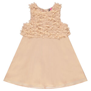 Robe de cérémonie irisée en crêpe avec fleurs  