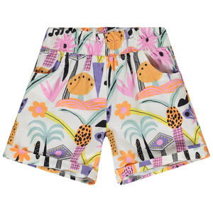 Short en sergé imprimé fantaisie fille 