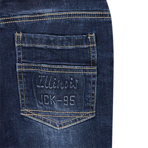 Junior - Jeans effet used et crinkle avec découpes et déchirures 