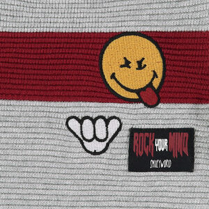 Pull en tricot ottoman avec badge Smiley brodé 