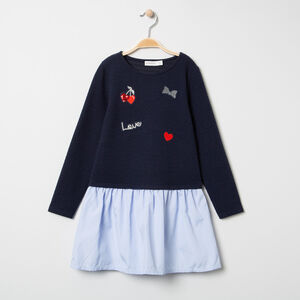 Robe manches longues effet 2 en 1 à badges patchés 