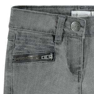 Junior - Jeans effet used avec poches zippées et jeux de plis 