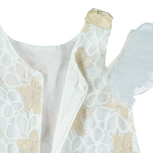 Robe de cérémonie en dentelle doublée avec fleurs brodées 