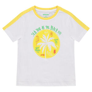Tee-shirt manches courtes avec palmier printé 