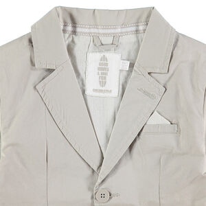 Junior - Blazer de cérémonie uni en coton avec doublure rayée 