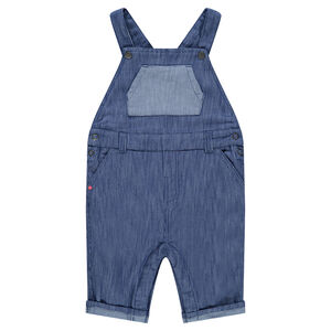 Salopette courte en coton fantaisie avec poche en envers 