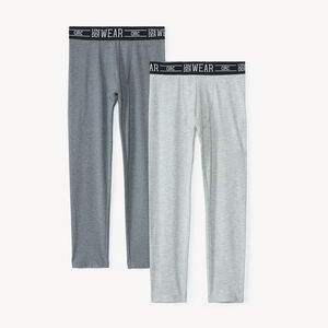 Lot de 2 caleçons longs unis garçon 