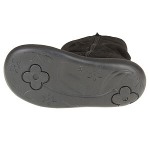 Bottes en cuir suédé avec lanière fantaisie à fleur  