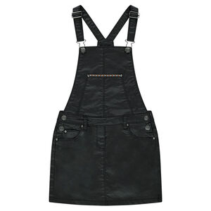 Junior - Robe salopette en twill enduit 