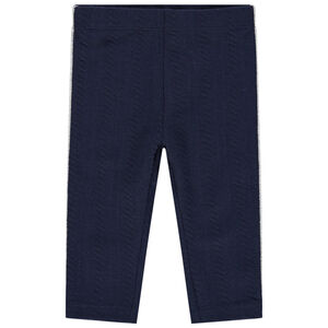 Legging court en jersey fantaisie et touches argentées 