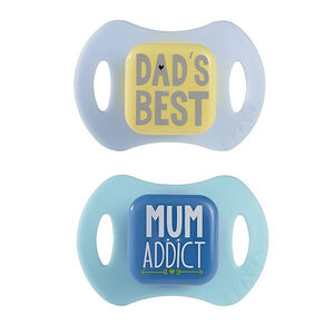 Lot de 2 sucettes orthodontiques silicone 2eme âge - Bleu 