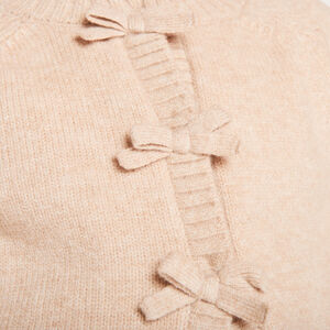 Gilet en tricot pressionné à nœuds fille 