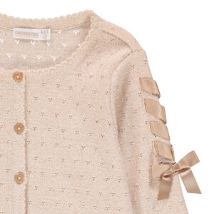 Gilet en maille ajourée avec ruban style corset  