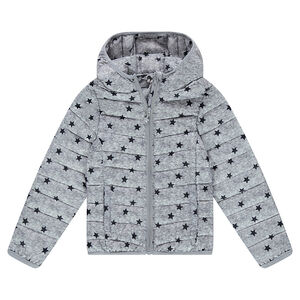 Doudoune light* imperméable à capuche avec sac de rangement printé 