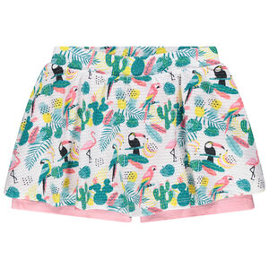 Jupe short à imprimés esprit jungle 