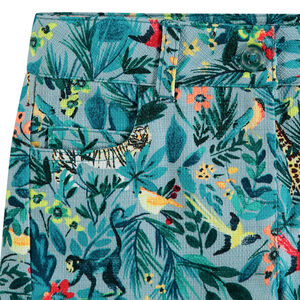 Short effet natté à imprimé tropical all-over  
