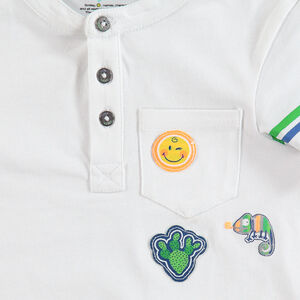 Ensemble avec polo badge Smiley et bermuda à imprimé tropical all-over 