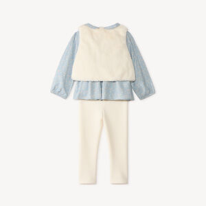 Ensemble 3 pièces tunique gilet et legging bébé fille 