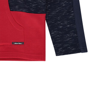 Junior - Gilet en molleton bicolore avec biais fantaisie et capuche printée 