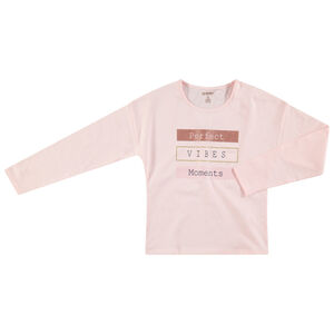 Junior - T-shirt manches longues uni à message printé 