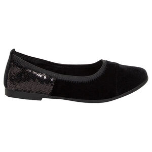 Ballerines noires en velours et sequins 