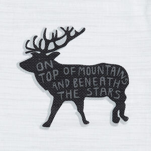 Tee-shirt manches longues en jersey slub avec cerf et texte printé 