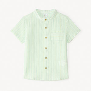 Chemise manches courtes à rayures et col mao pour bébé garçon 