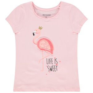 T-shirt manches courtes à motif printé et détail en relief 